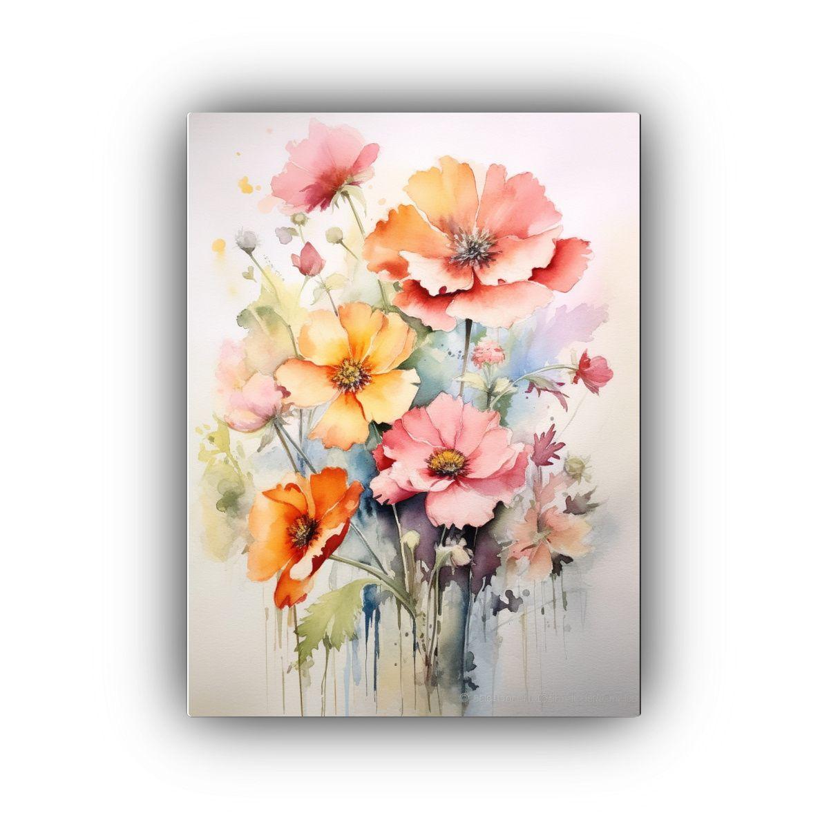 Pintura Urbana Acuarela En Lienzo Vintage 30x45cm-0