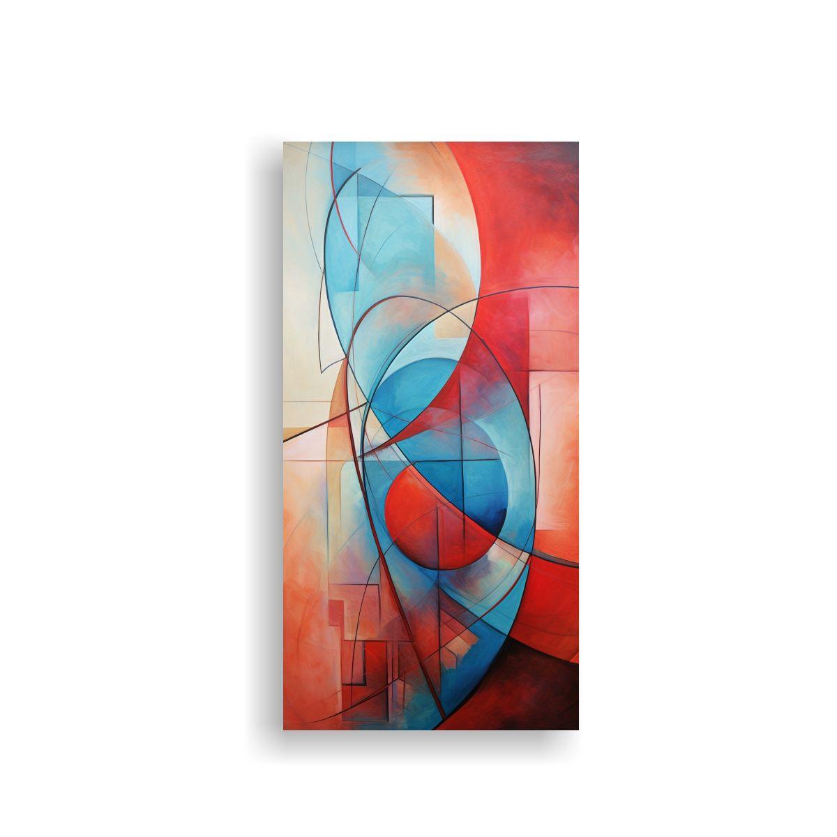 Cuadro Abstracto Con Pigmentos Coloridos De Arte 30x60cm-0