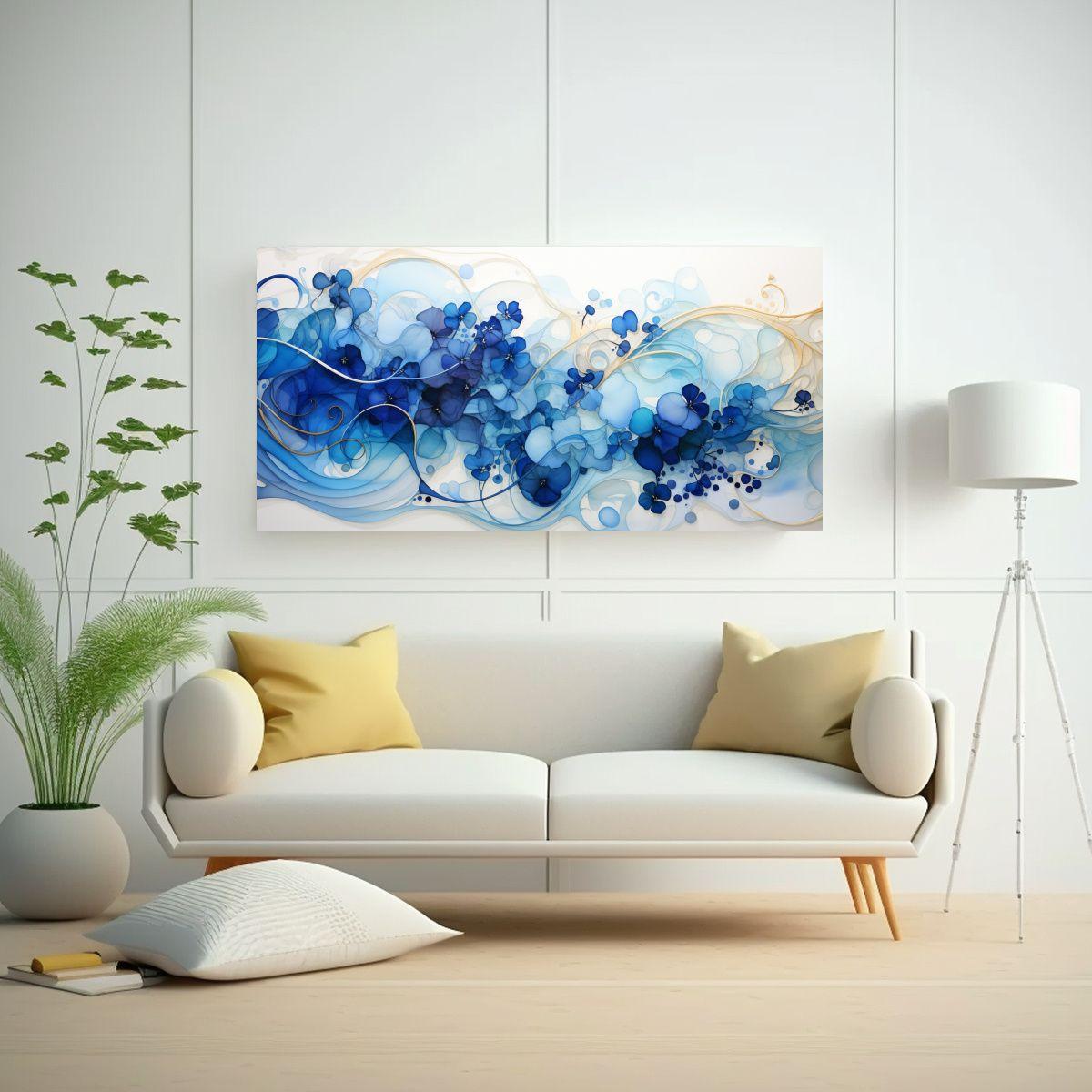 Cuadro Abstracto Orgánico Con Formas Y Curvas 160x80cm-2