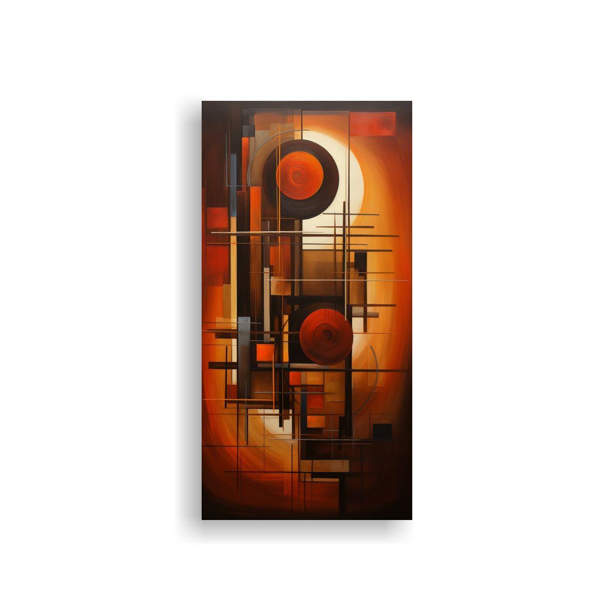 Cuadros Abstractos Marrones Arte De Pared Intenso 20x40cm-0
