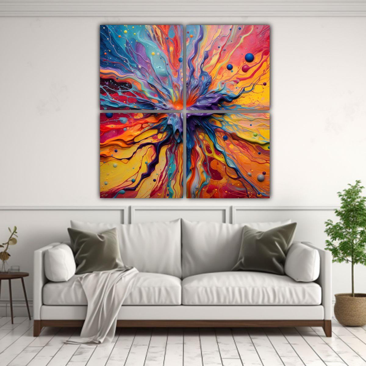 Cuadro Composición Equilibrada Arañas Mágicas 180x180 Cm-2