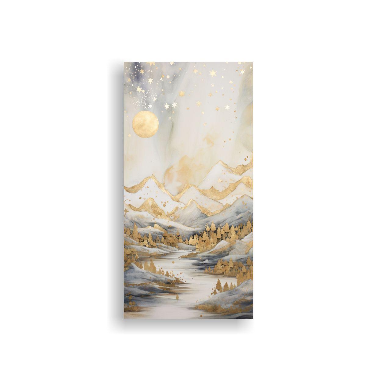 Tela En Bastidor De Montaña Exuberante Con 70x140cm-0