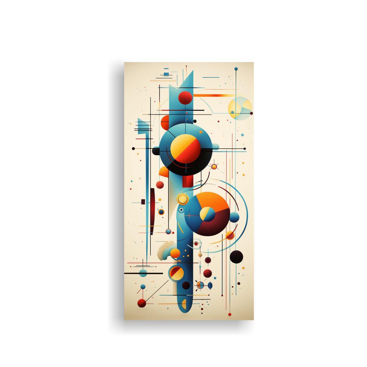 Cuadro Conceptual De Calidez Estilo Kandinsky 20x40cm-0