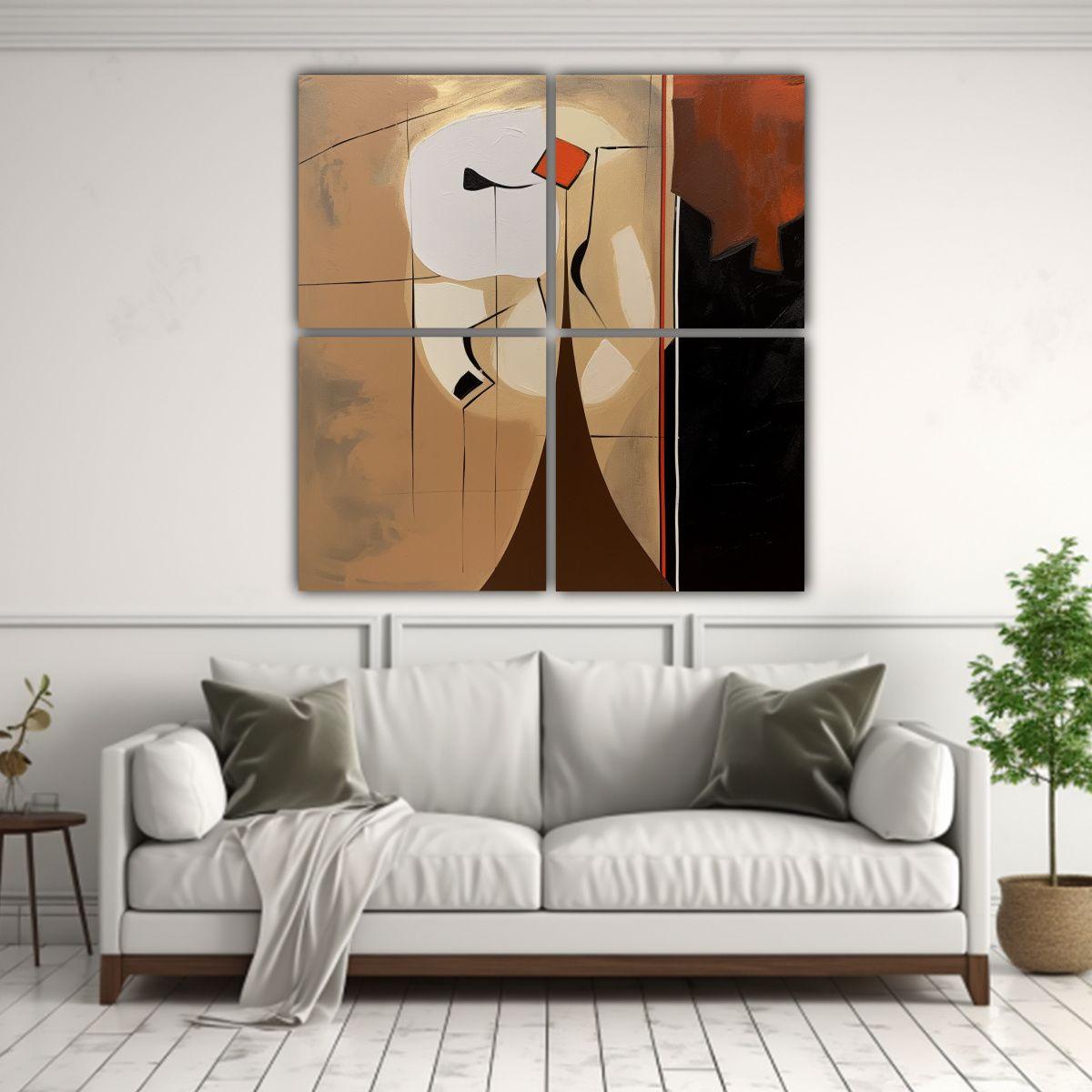 Cuadros Abstractos Minimalistas Combinación De 100x100 Cm-2