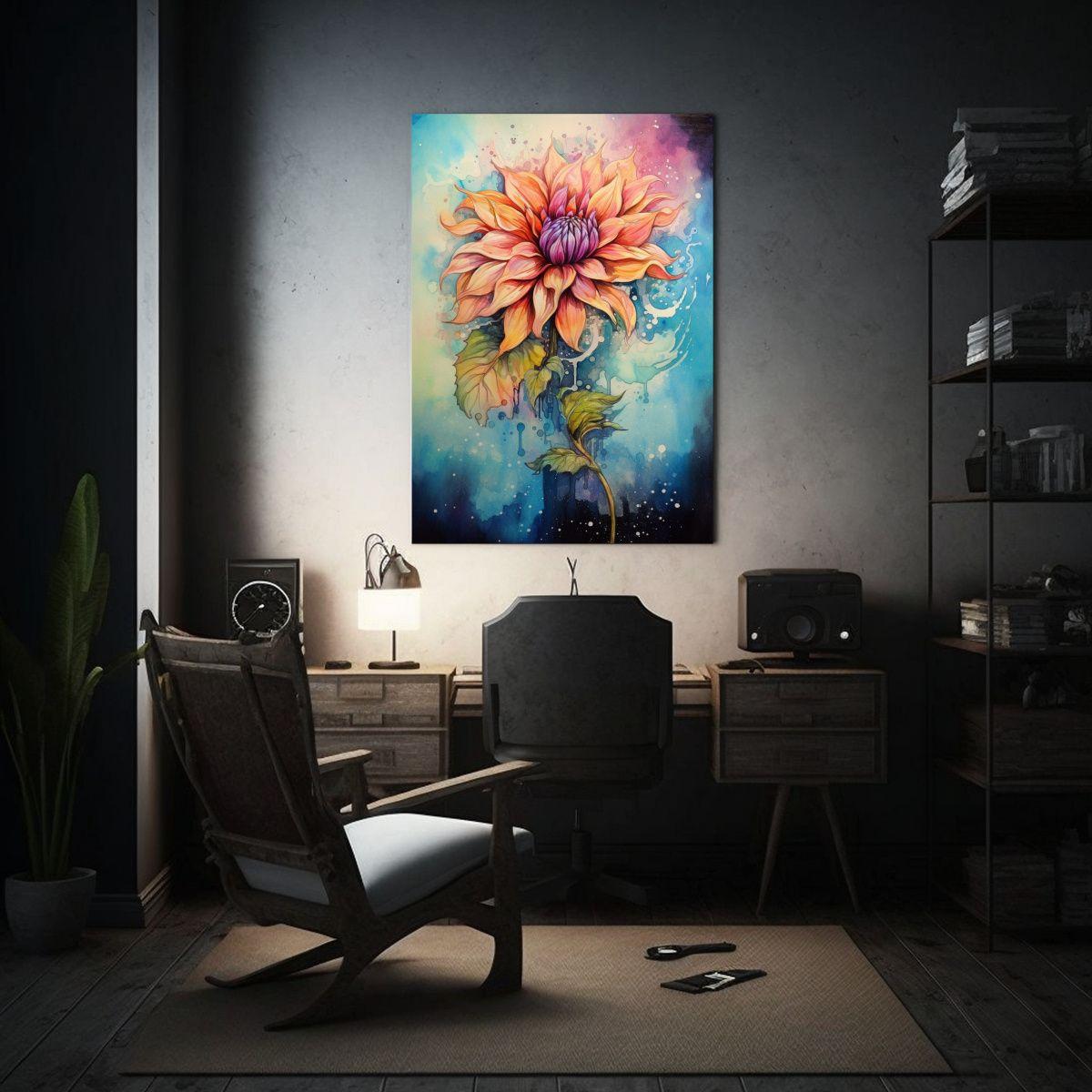 Cuadro Vanguardia Salón Estilo Acuarela Y Tinta 80x120cm-2