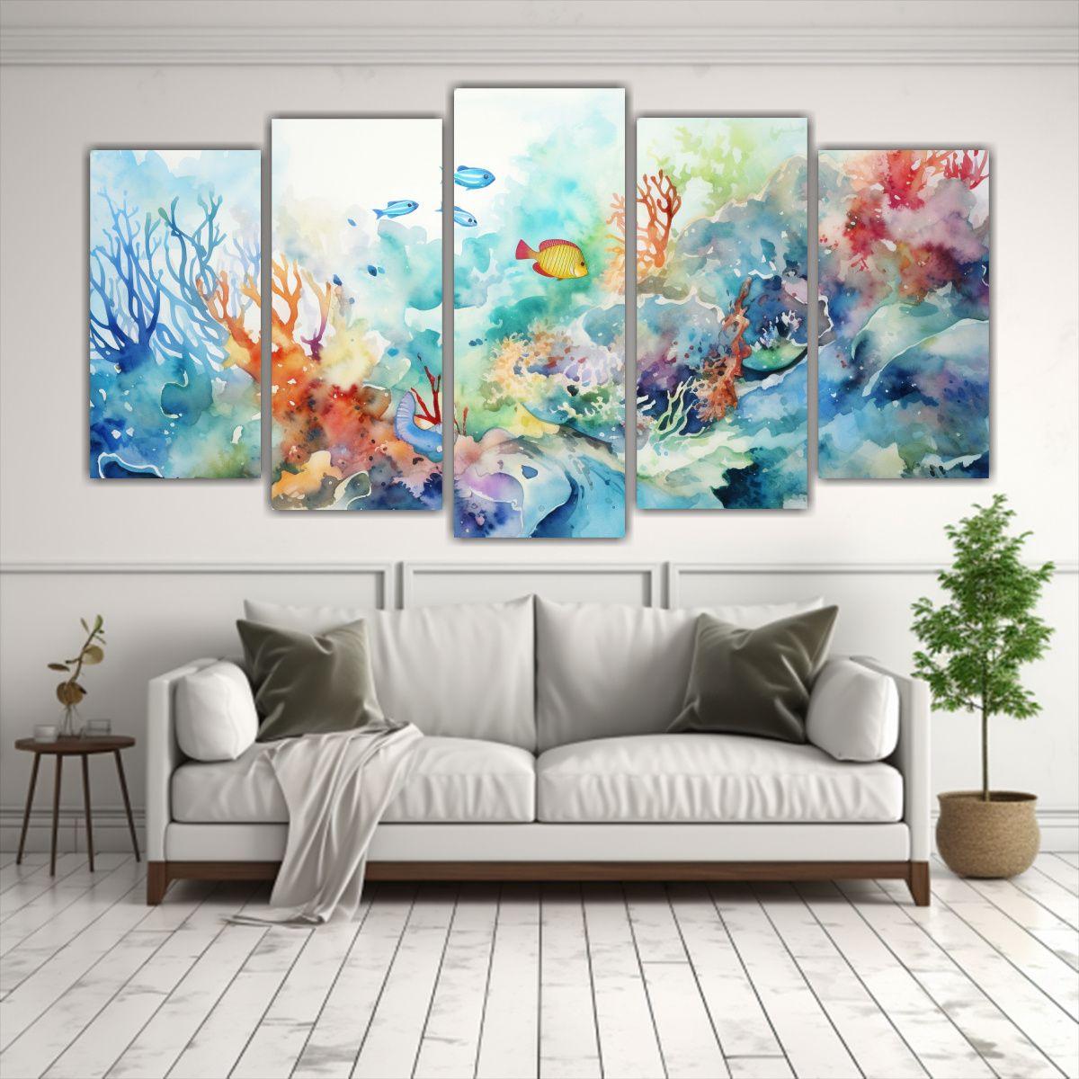 Pinturas Decorativas De Inspiración Abstracta De 250x125 Cm-2