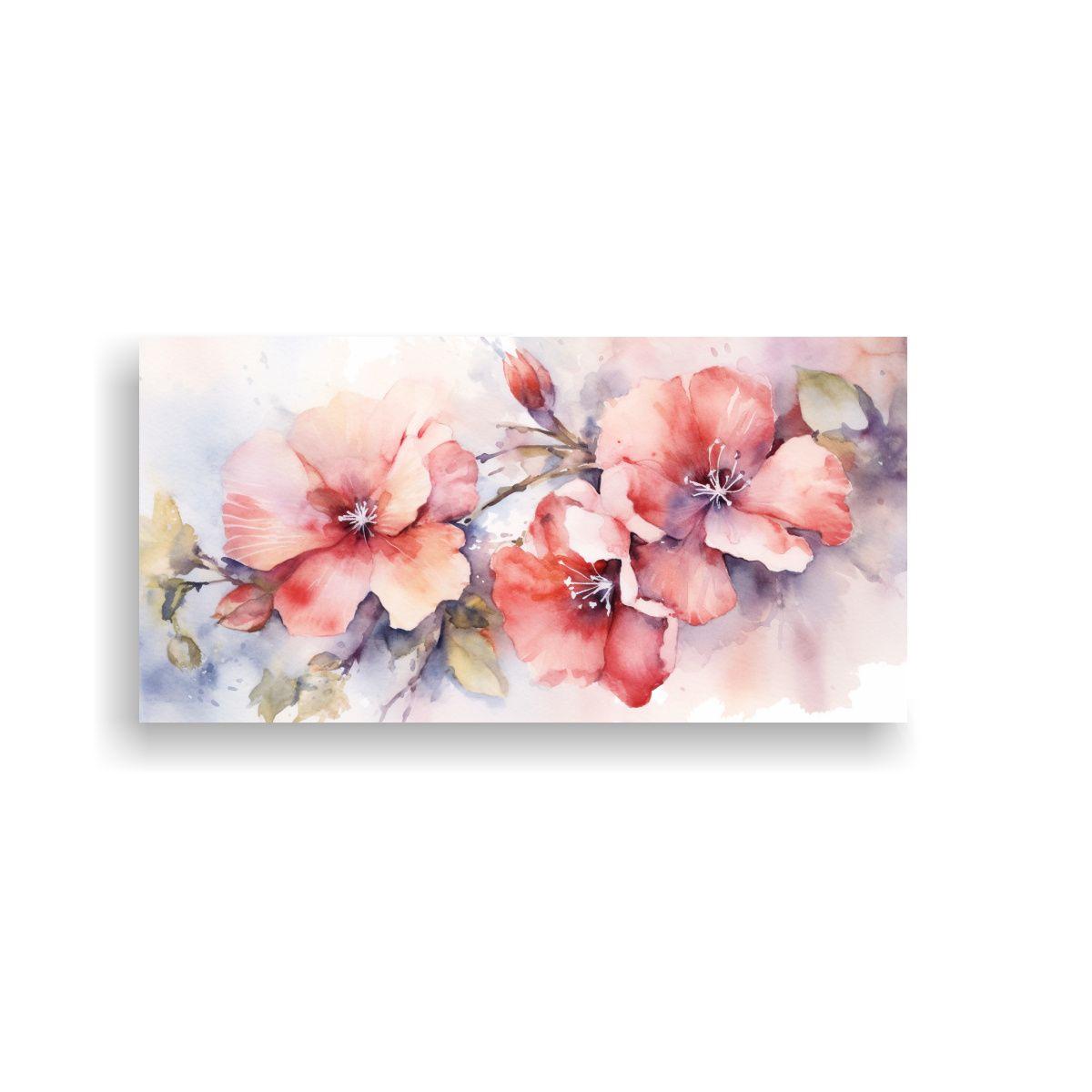 Pintura Floral En Acuarela En Lienzo, Creatividad 160x80 Cm-0