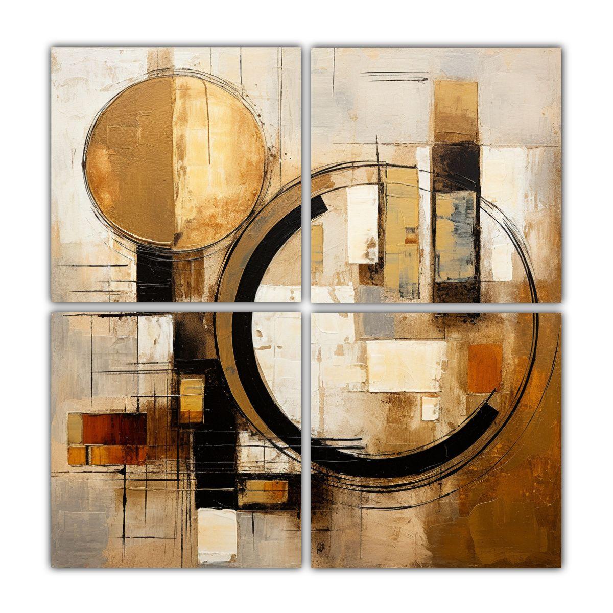 4 Increíbles Lienzos De Fotografía Abstracta 180x180 Cm-0