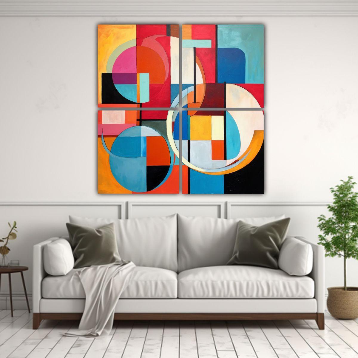 Cuatro Lienzos De Tela Inspirador Full Color 40x40 Cm-2