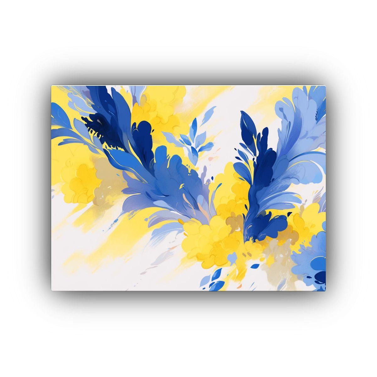 Cuadro Conceptual Con Colores Amarillo Y Azul, Atmósfera Ne 120x80cm-0
