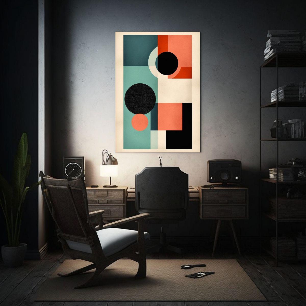 Cuadro Impreso Textura Arte Minimalista De Formas 30x45cm-2