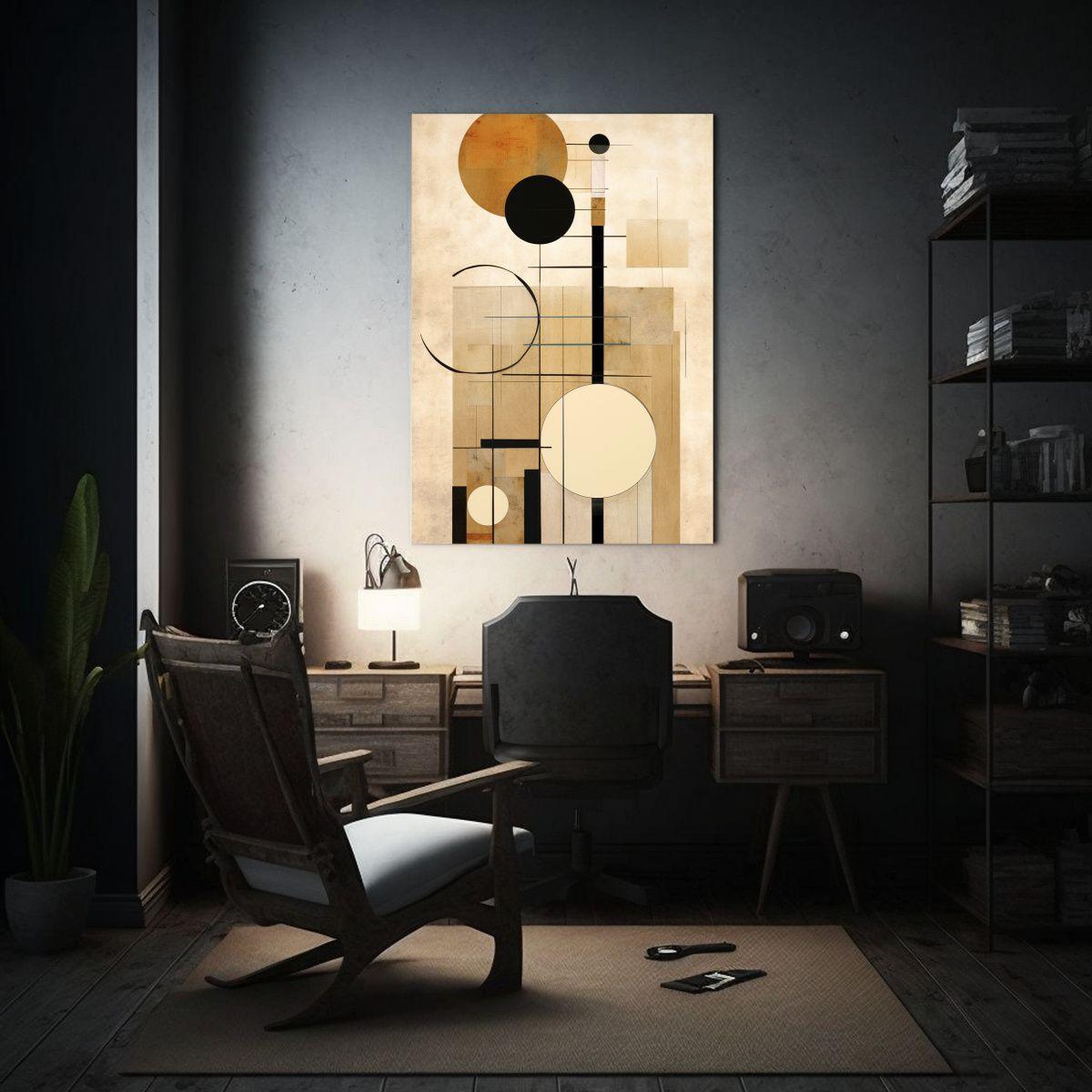 Cuadro Abstracto Para Dormitorio Con Círculos Y 30x45cm-2