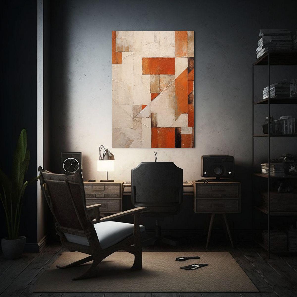 Pintura Acuarela Geometría Abstracta Y Textura 60x90cm-2