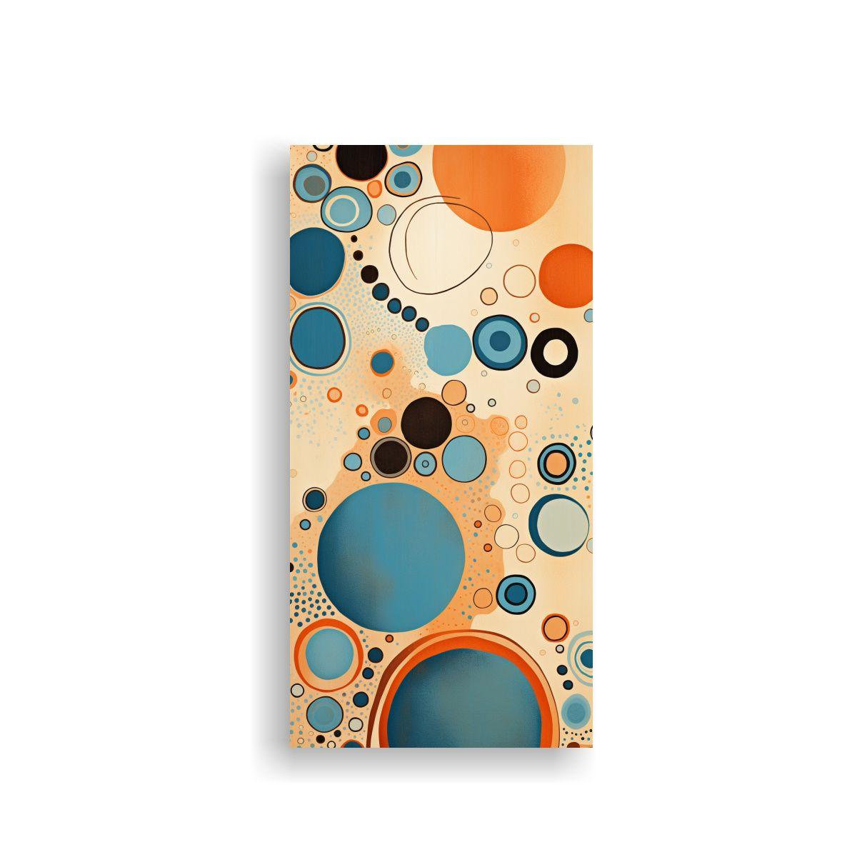 Contraste De Lienzo Naranja Azul Con Patrón 60x120cm-0