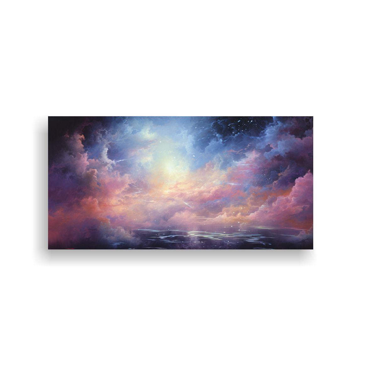 Cuadro Decorativo Abstracto Nocturno Con Colores 160x80cm-0