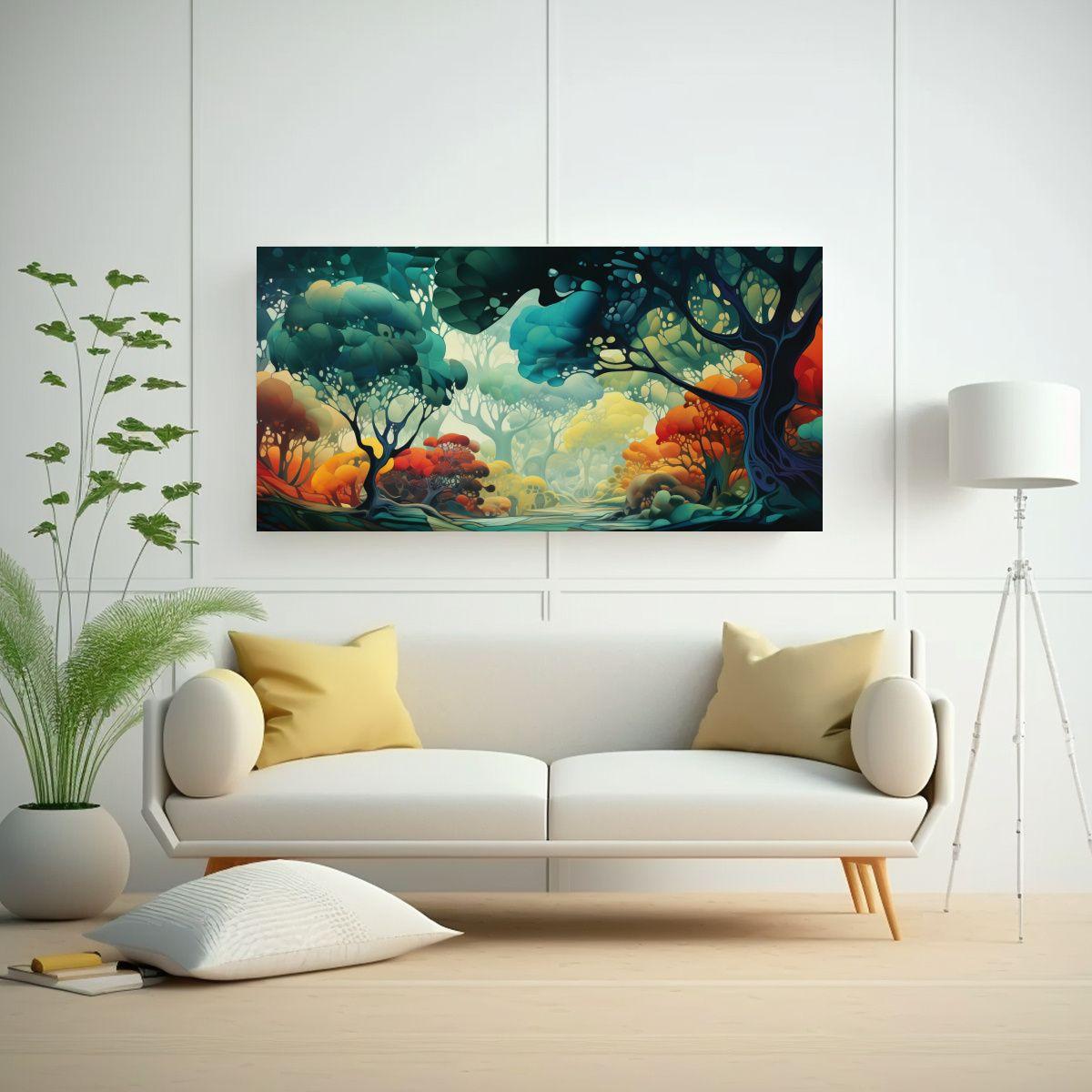 Pinturas Abstractas De árboles Para Decoración 140x70 Cm-2