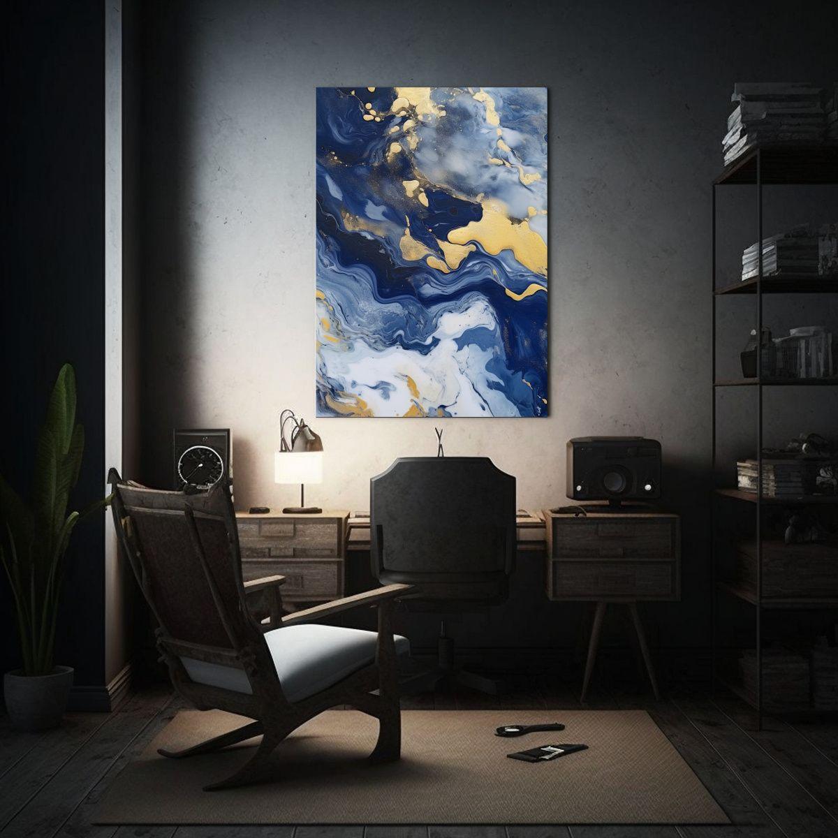 Cuadro Dibujo Duradero Gharib Mares Azules Arte 40x60cm-2