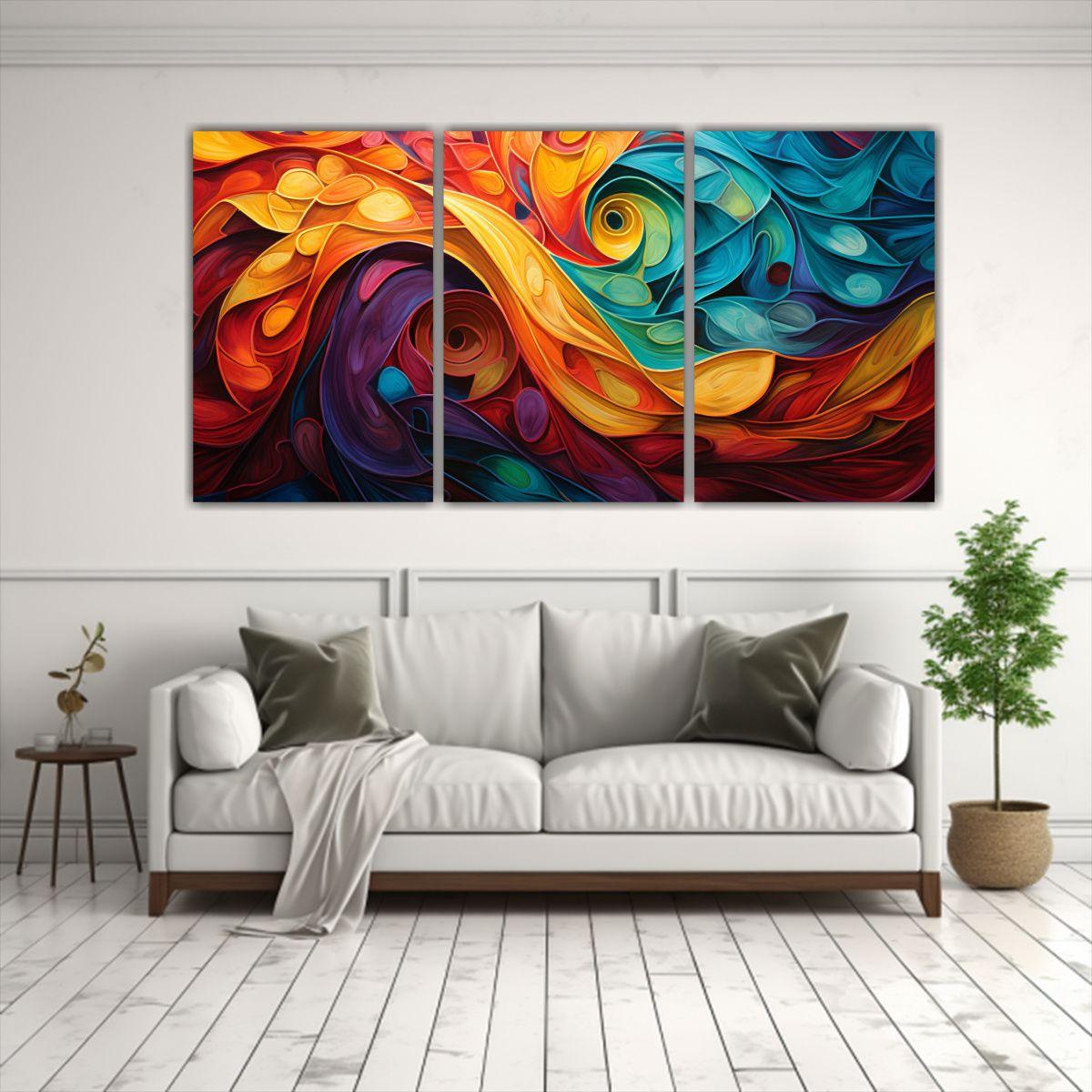 Cuadros Abstractos Inspirados En Vibrantes 240x120 Cm-2