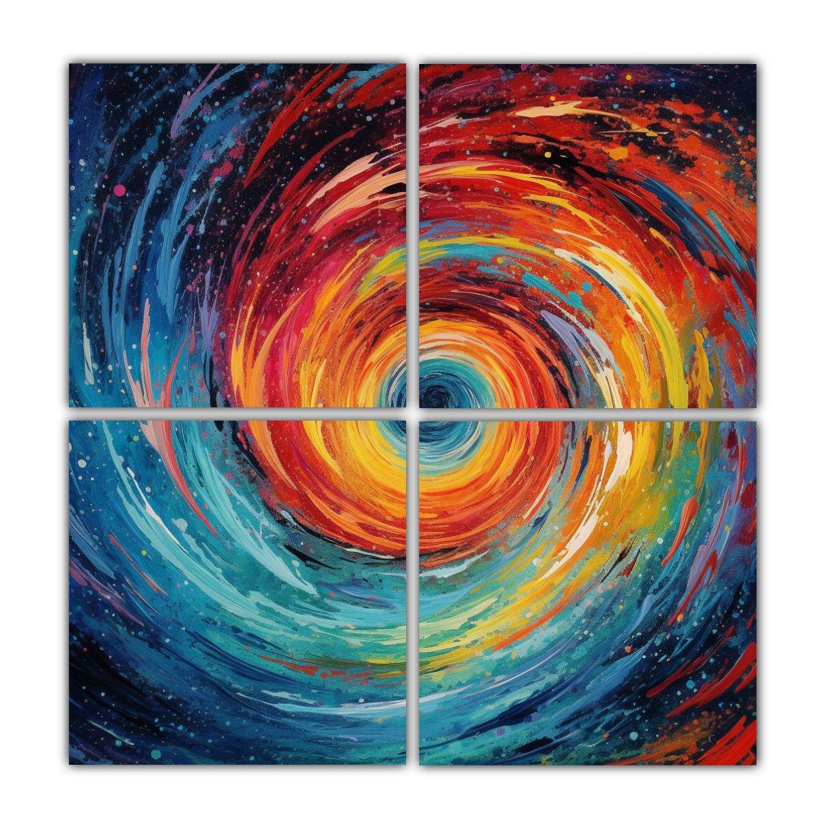 Arte Fractal Pintado En El Estilo De Instalación 140x140 Cm-0