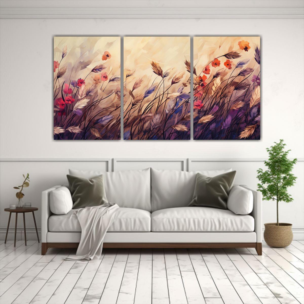 Cuadros Conceptuales De Arroz En Tonos Apagados 240x120 Cm-2