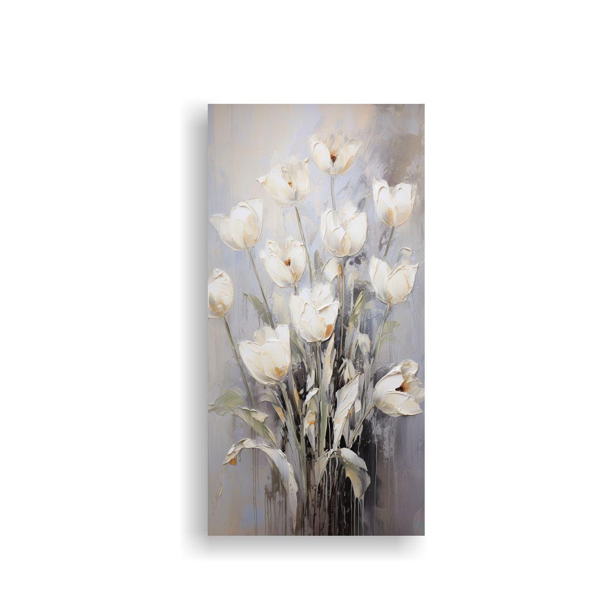 Pintura En Lienzo Estilo Decorativo: Flores 30x60cm-0