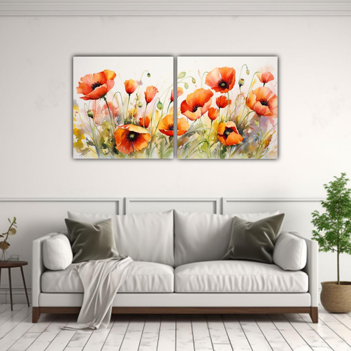 Set 2 Lienzos Conceptual Personalidad Flores 60x30 Cm-2