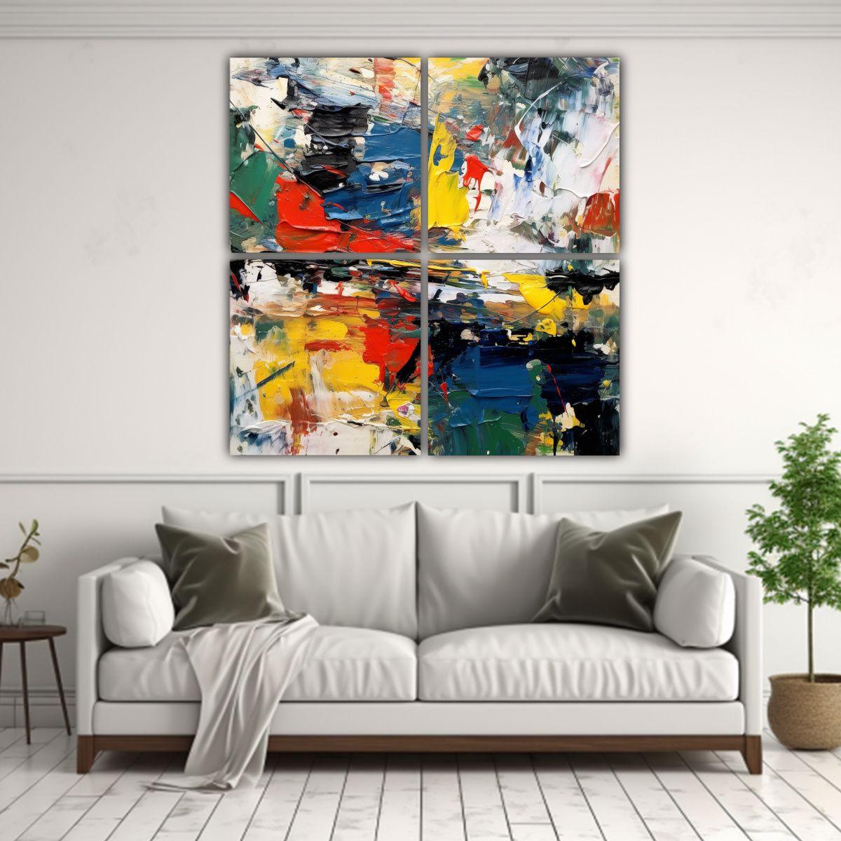 Cuadro Forma Motivo Abstraction Estilo Gerhard 40x40 Cm-2