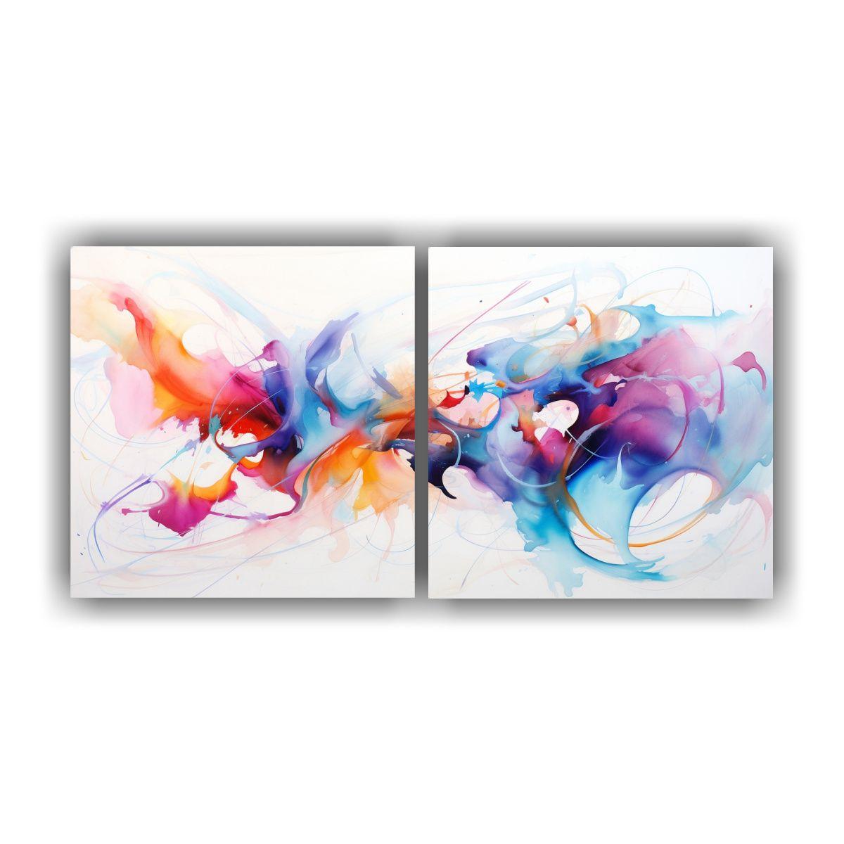 Lienzos Modernos Fantasía Fusión Abstracta De 80x40 Cm-0