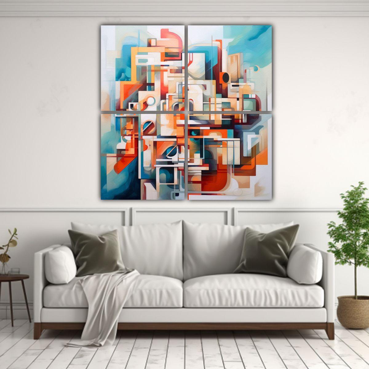 Pinturas Decorativas De Tela Acuarela Surrealista 160x160 Cm-2
