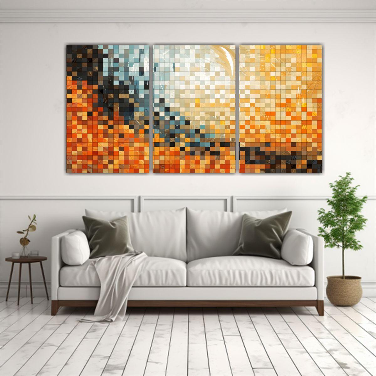 Lienzo Combinación Estilo Mosaico Moderno Fondo 120x60 Cm-2