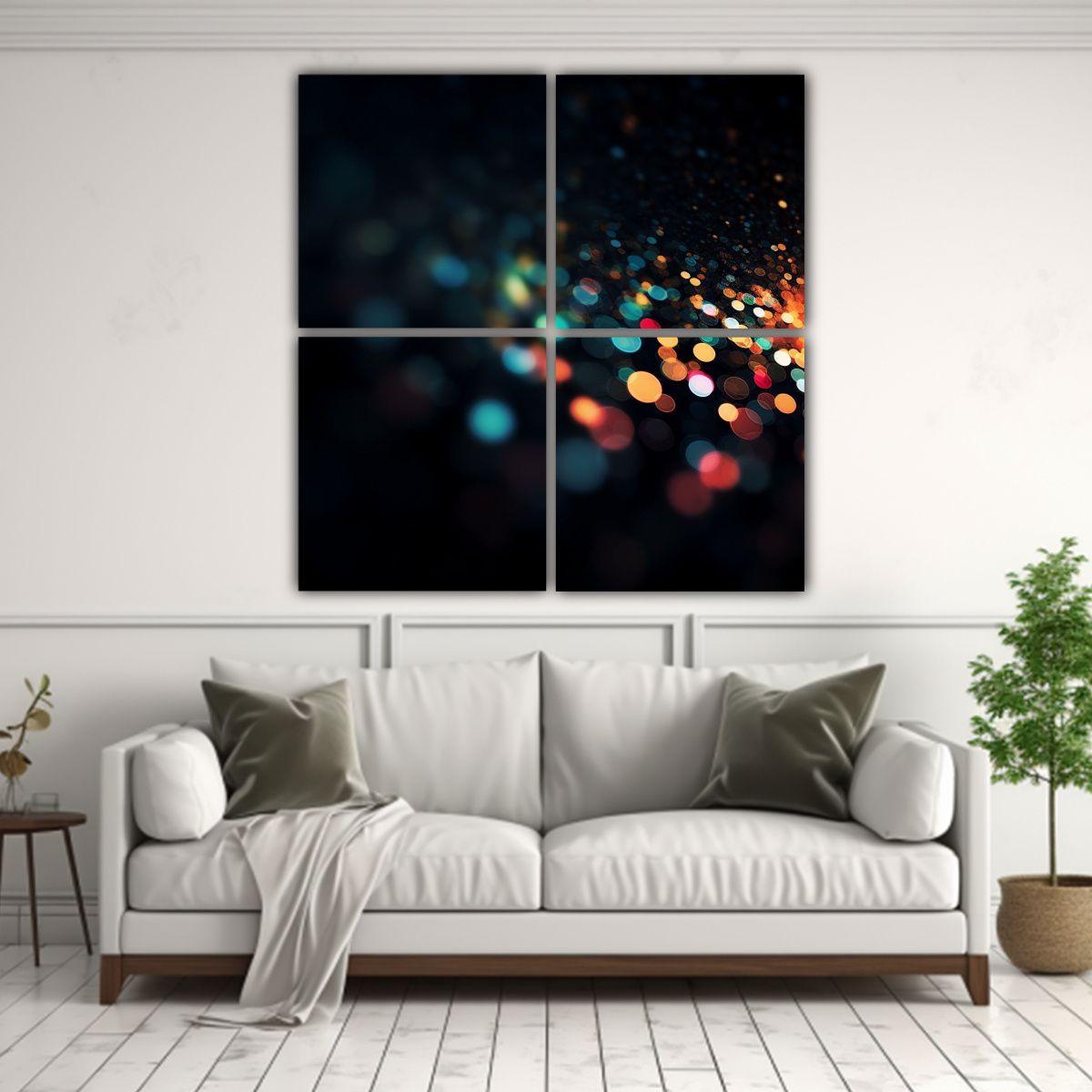 Cuadros De Colores En Profundidad Con Fondo Negro 180x180 Cm-2