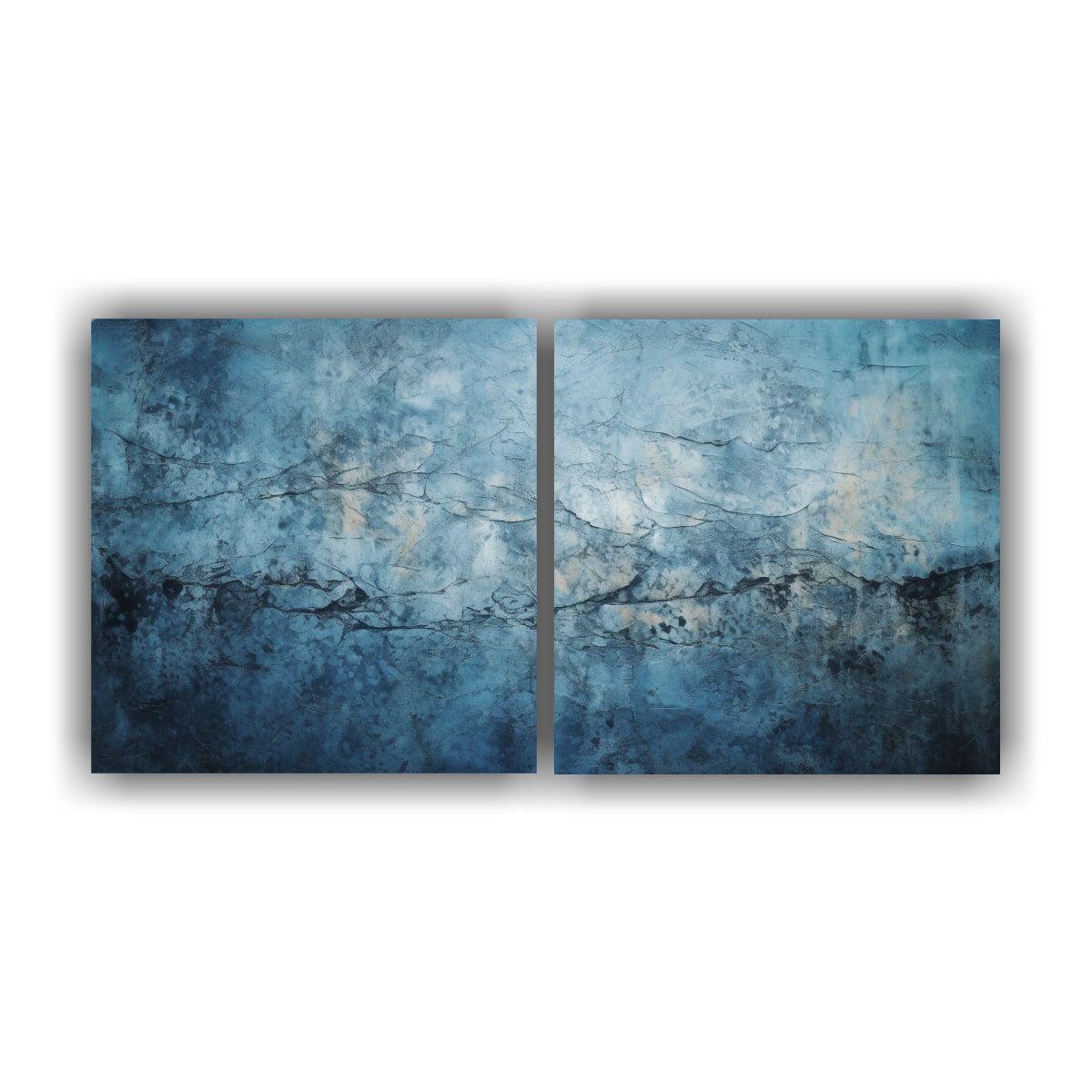 Díptico Vanguardia Para Oficina Abstracto 60x30 Cm-0