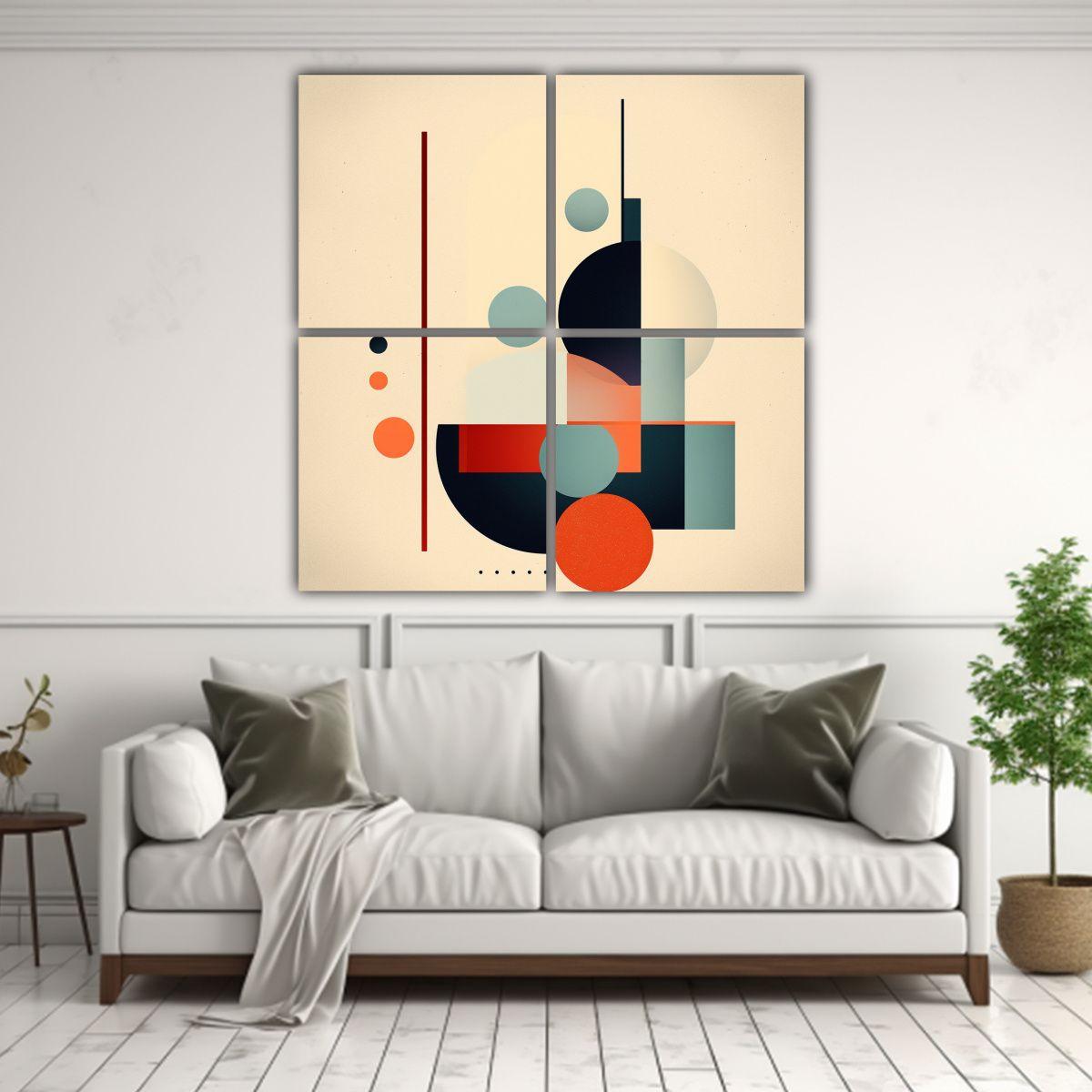 Cuatro Artes De Pared Imagen Armonía Pinturas 120x120 Cm-2