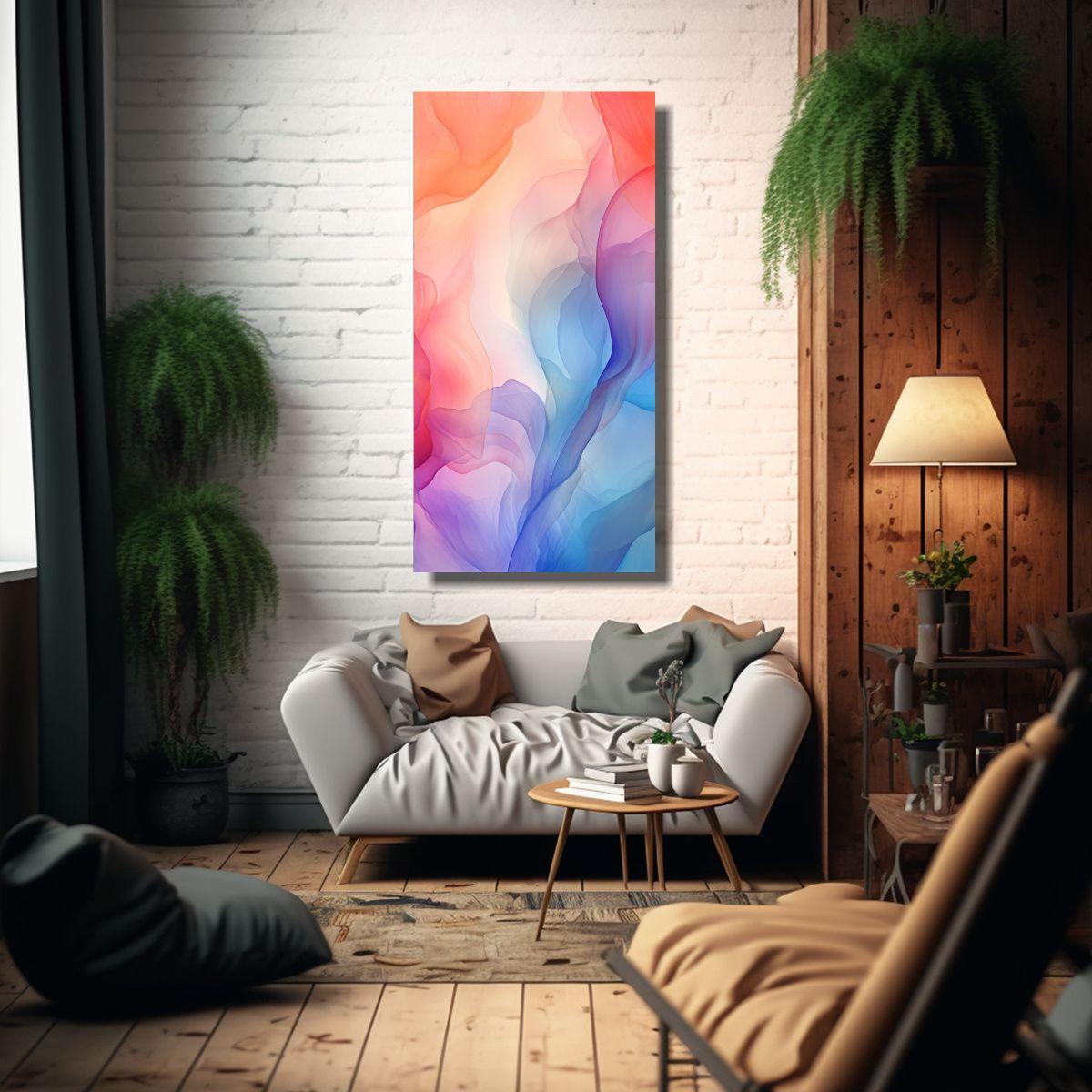 Cuadro Tela Sublimada Composición Abstracta 80x160cm-2