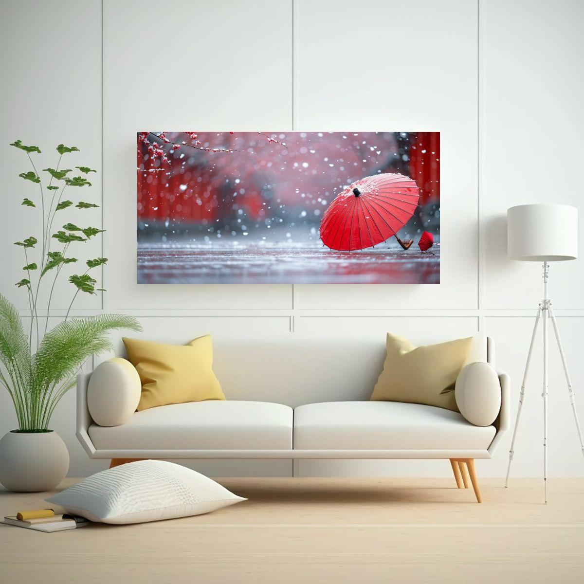 Cuadro De Pared Elegante Con Ramas De Ciruelo En 60x30cm-2