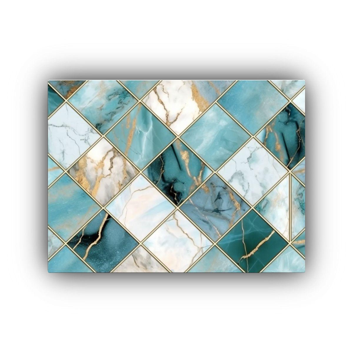 Patrón De Mármol Moderno En Turquesa Para Decoración De L 90x60cm-0