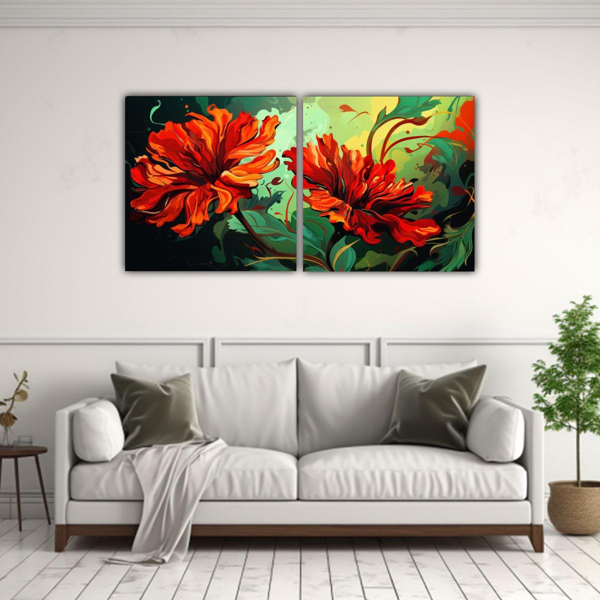 Pinturas Decorativas Estilo Galería Surrealista 40x20 Cm-2