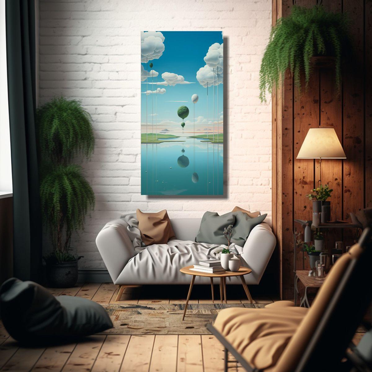 Paisaje Abstracto Surrealista Multicolor 30x60cm-2