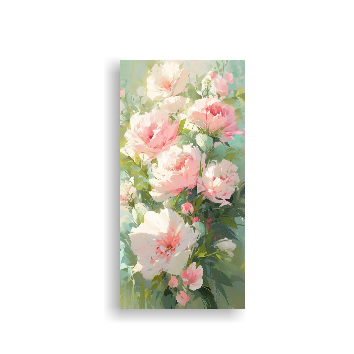 Arte De Pared Inspirador Pintura Floral En Lienzo 80x160cm-0