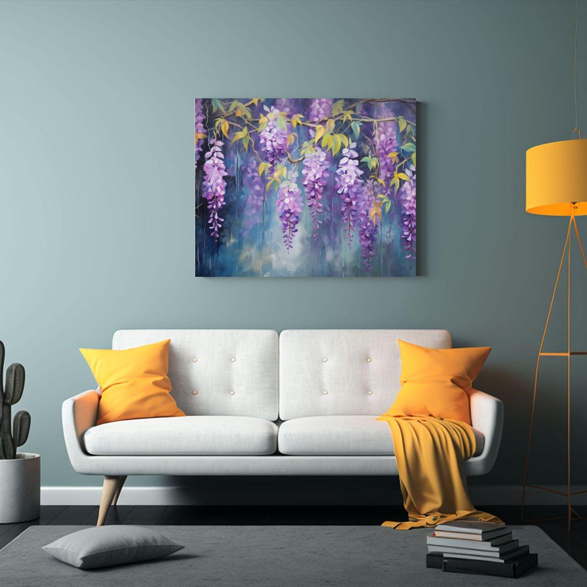 Pintura Abstracta De Wisteria En óleo De Alta Calidad Con D 30x20cm-2