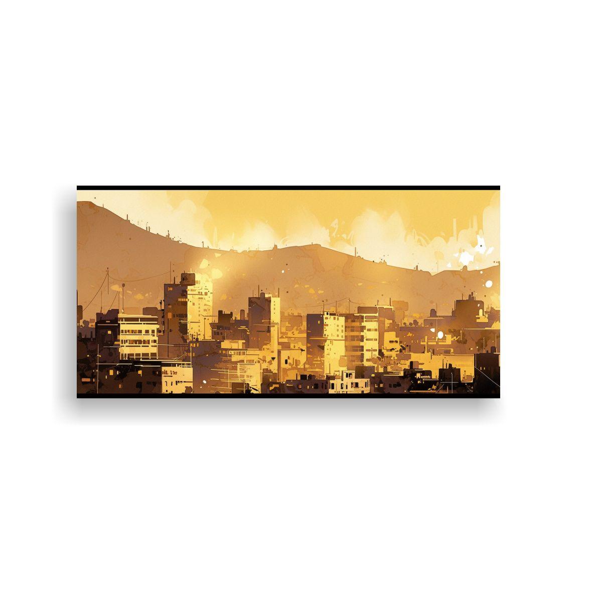 Pinturas Decorativas En Estilo Neonoir En Tonos Do 140x70cm-0