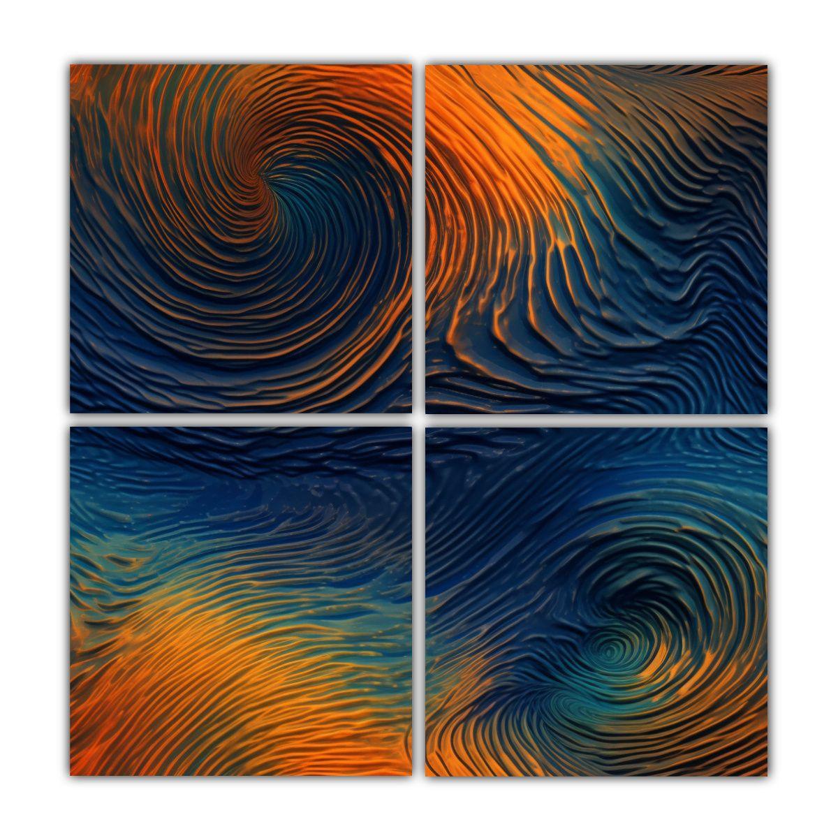 Cuatro Cuadros Estilo Galería Motivo 160x160 Cm-0