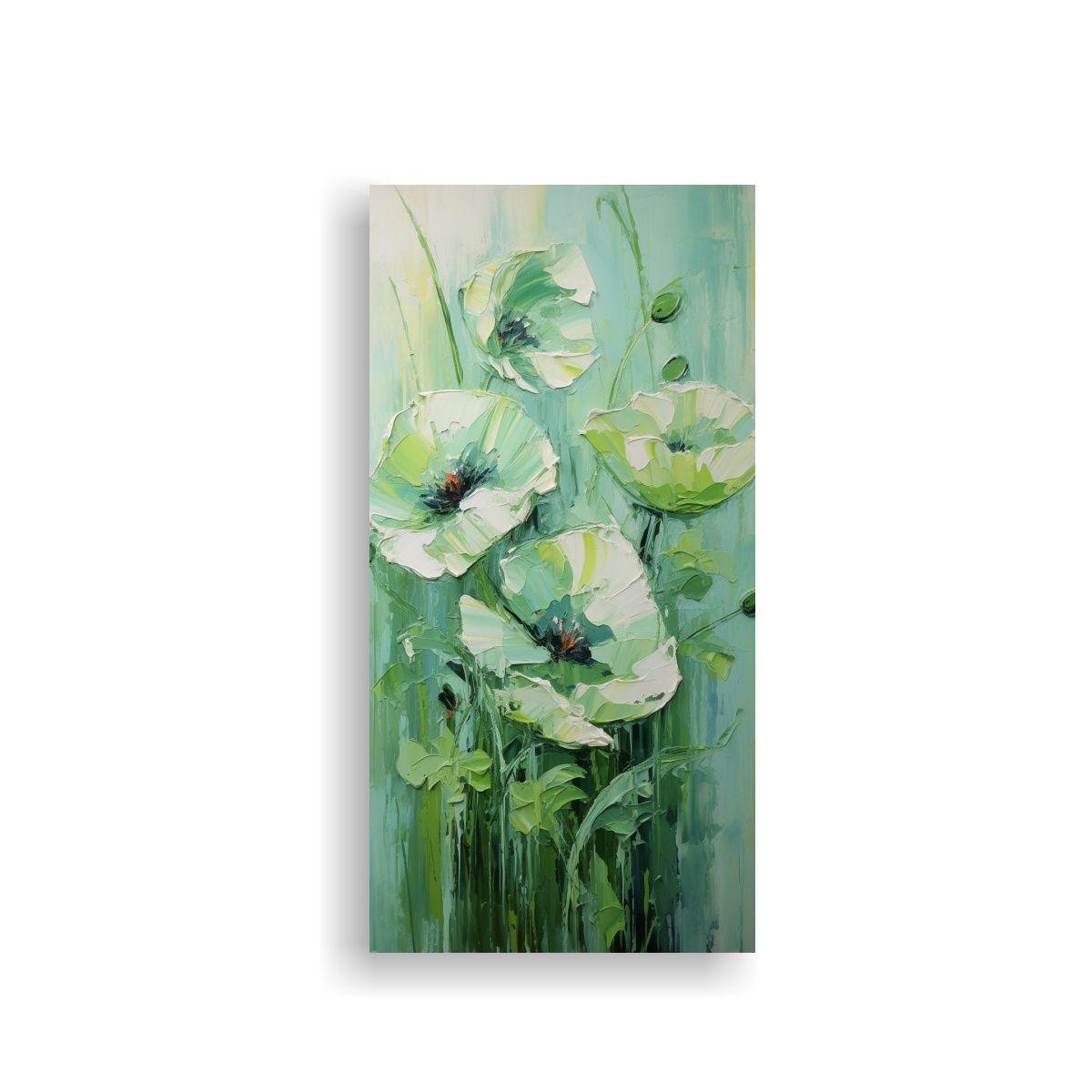 Cuadro Temático Green POPPIES En Lienzo Estilo 30x60cm-0