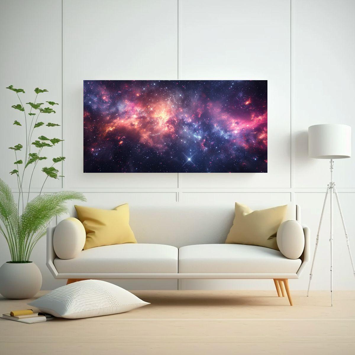 Cuadro Surrealista Colorido Fantasía Espacio 120x60cm-2