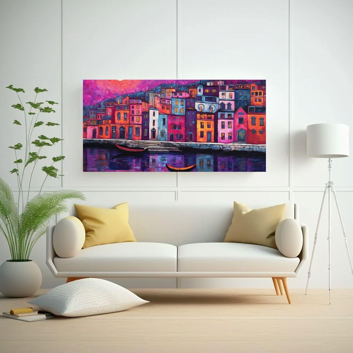 Cuadros Decorativos Estilo Movimiento En Violeta 120x60 Cm-2