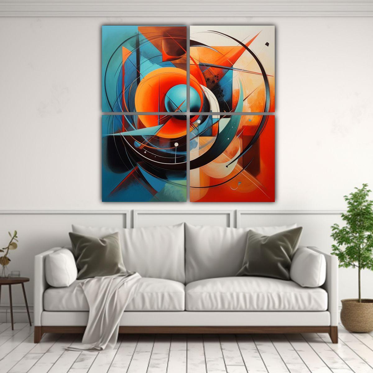 Pinturas Abstractas Modernas De Serpiente 120x120 Cm-2