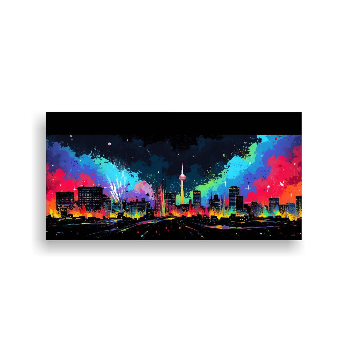 Lienzo Tela Tonalidades Impacto Visual Santiago 60x30cm-0