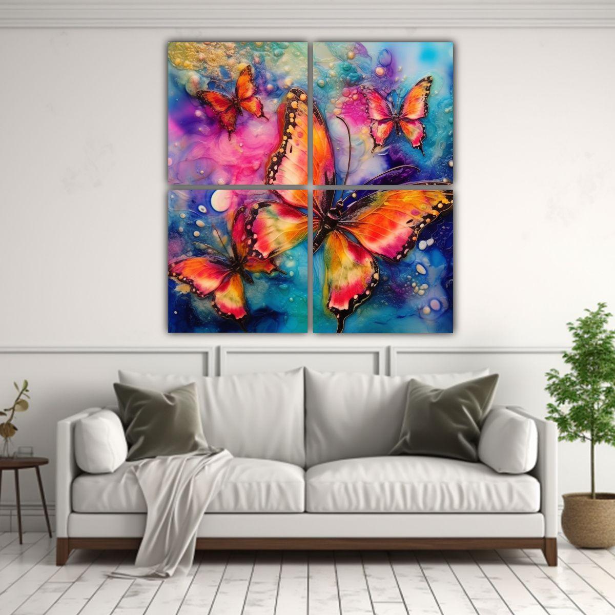 Cuatro Artes Moderno, Pintura Maestra Con Tintas 160x160 Cm-2