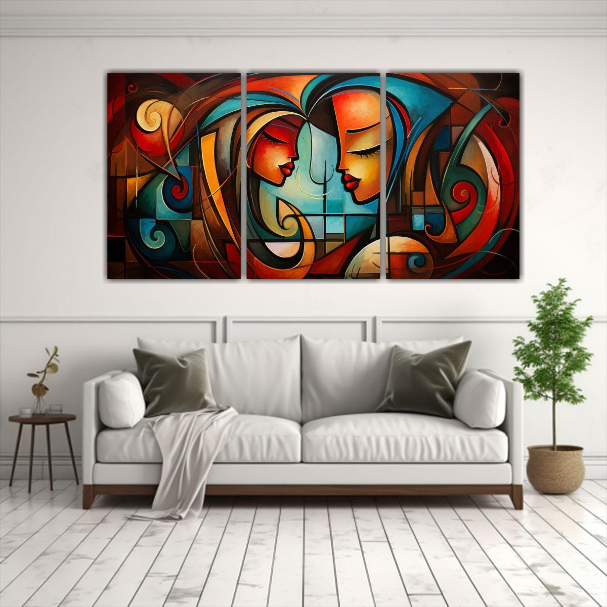 Cuadros Abstractos Combinados Para Parejas 240x120 Cm-2