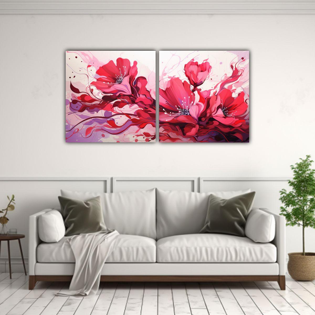 Fotografía Combinación De Colores Rojo Y Rosa 120x60 Cm-2